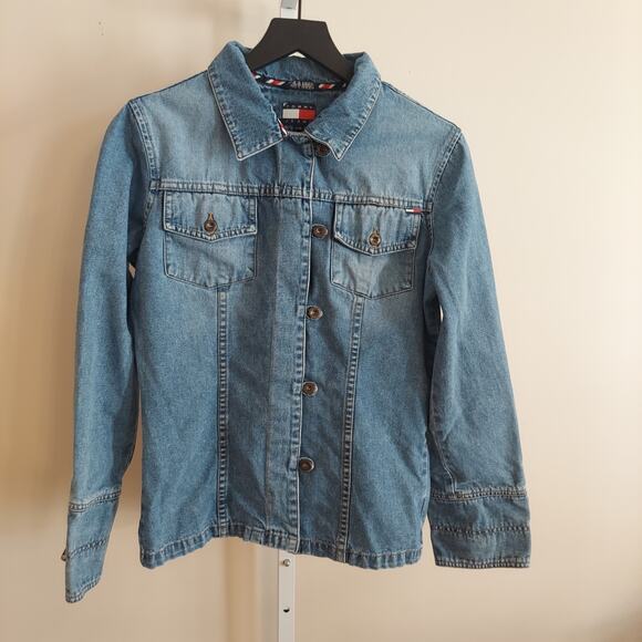 Vintage Tommy Hilfiger Denim Shirt Jacket Size Large Y2K - Picture 2 of 9